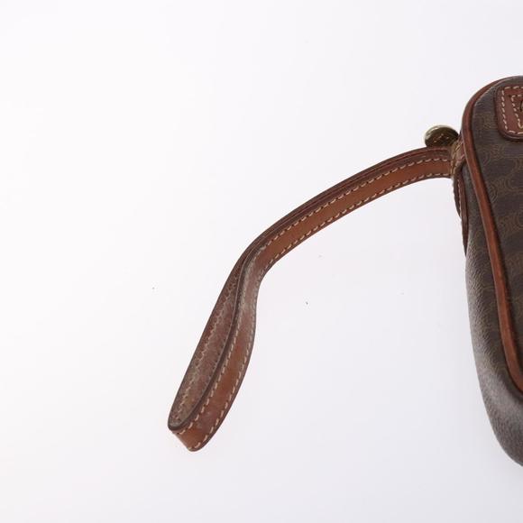 CELINE Macadam Canvas Clutch Bag PVC Leather Brown Gold Auth bs27308 - Picture 12 of 16